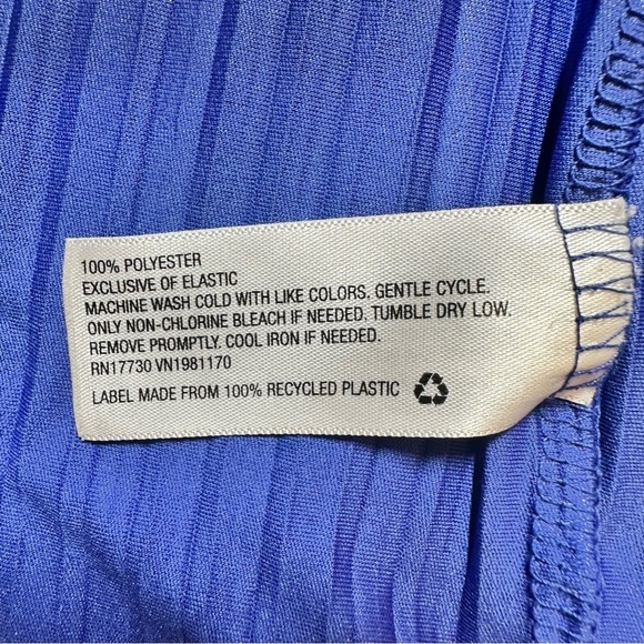 Prologue Plus Size Elegant Blue Pleated Maxi Dress - Picture 5 of 5